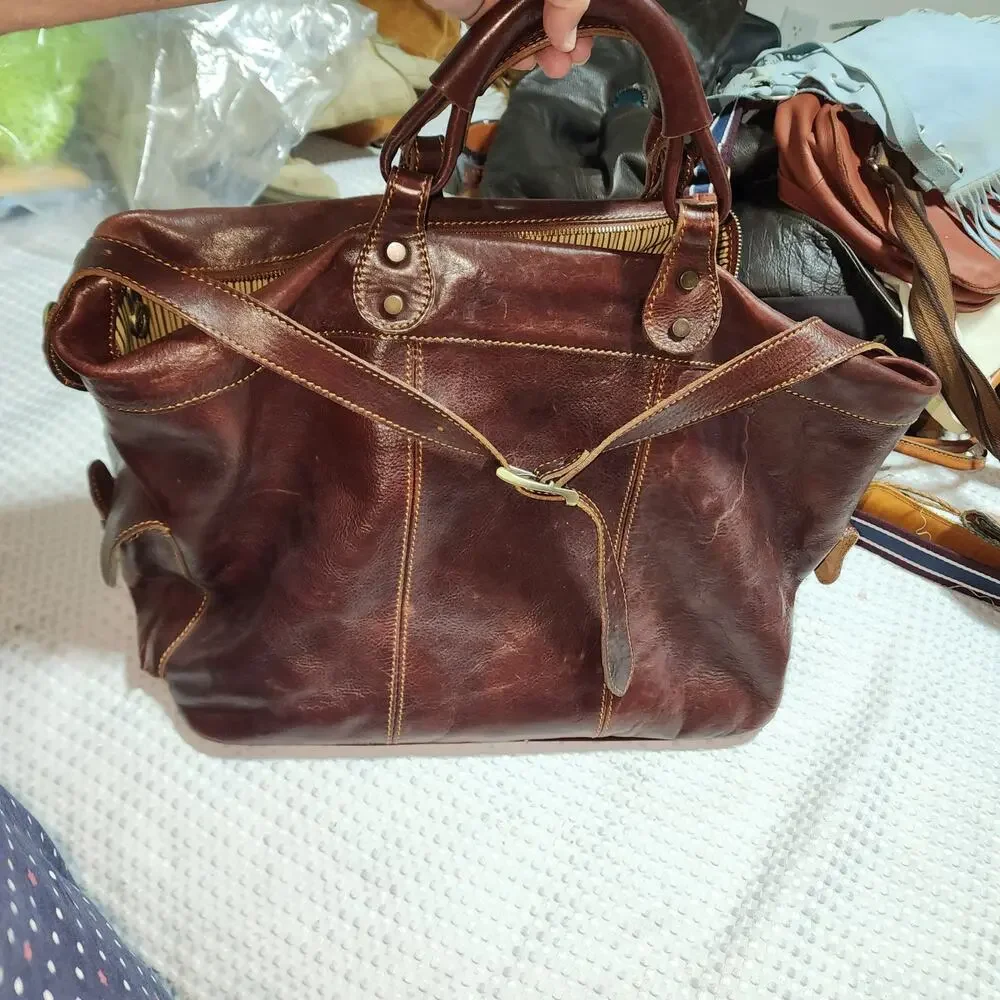 TUSCANY LEATHER EUC XL TRAVEL WEEKENDER BAG